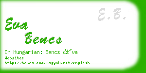 eva bencs business card